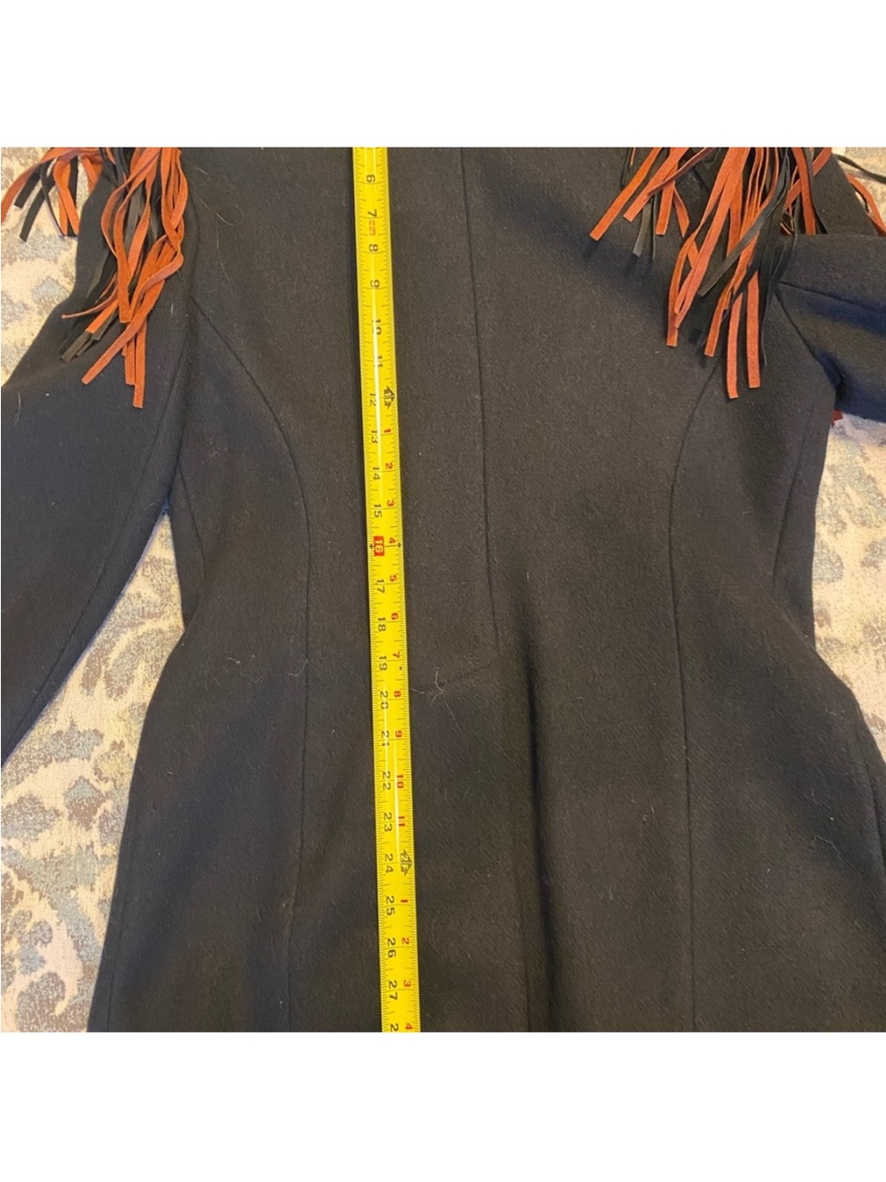 Double D Ranch Black Blazer with Brown Fringe Epaulettes - Picture 6 of 9